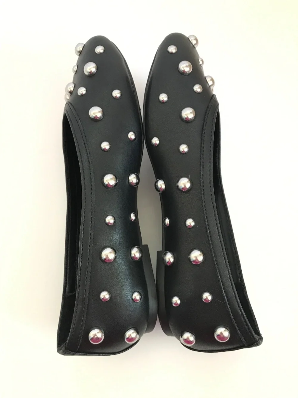 A NEW DAY Sammie Black Studded Square Toe Ballet Flats Women's Size 8.5 NEW